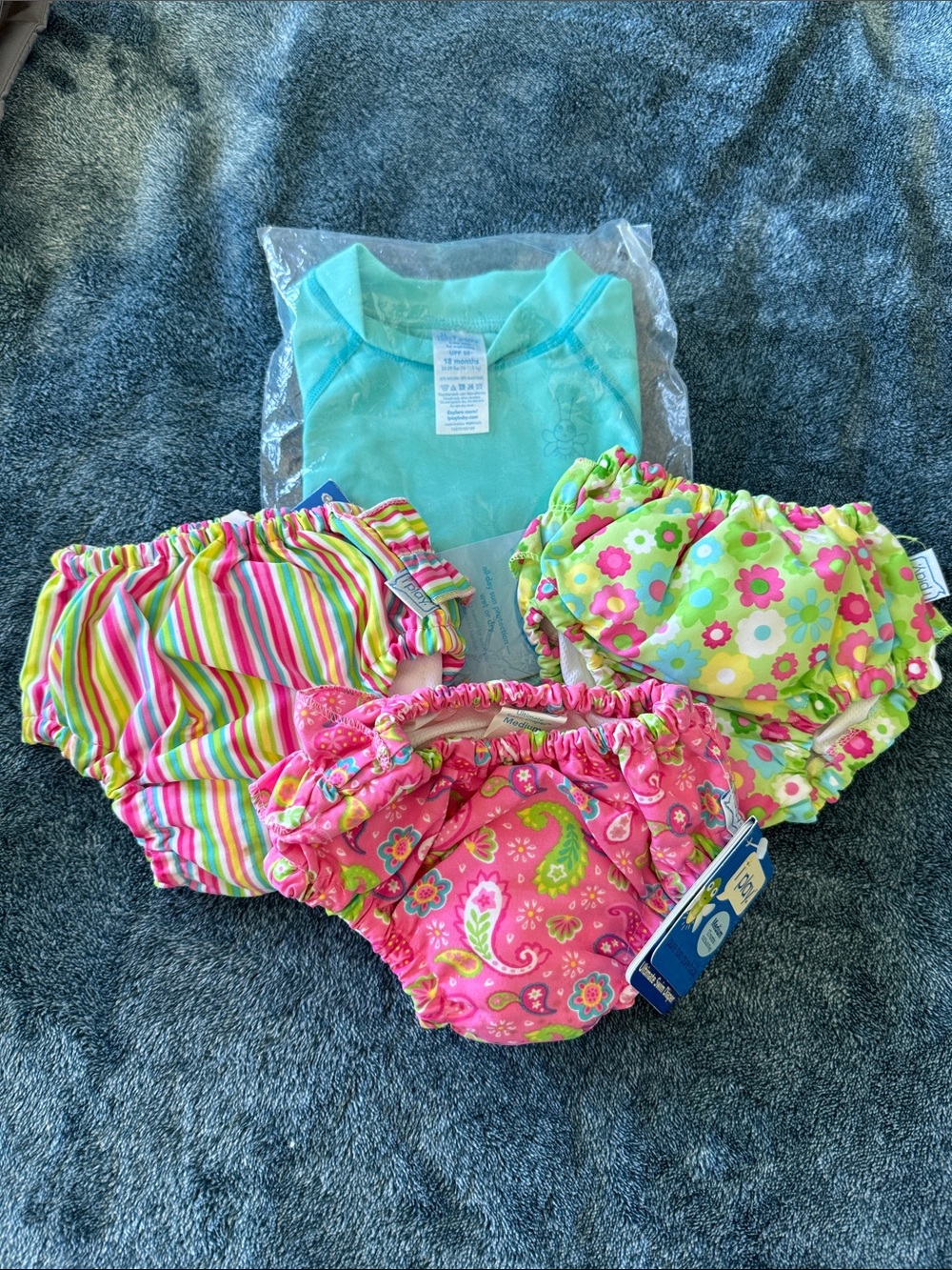 i play. Girls Swim Diaper Cover Bundle - Pink, Green, Turquoise Patterns